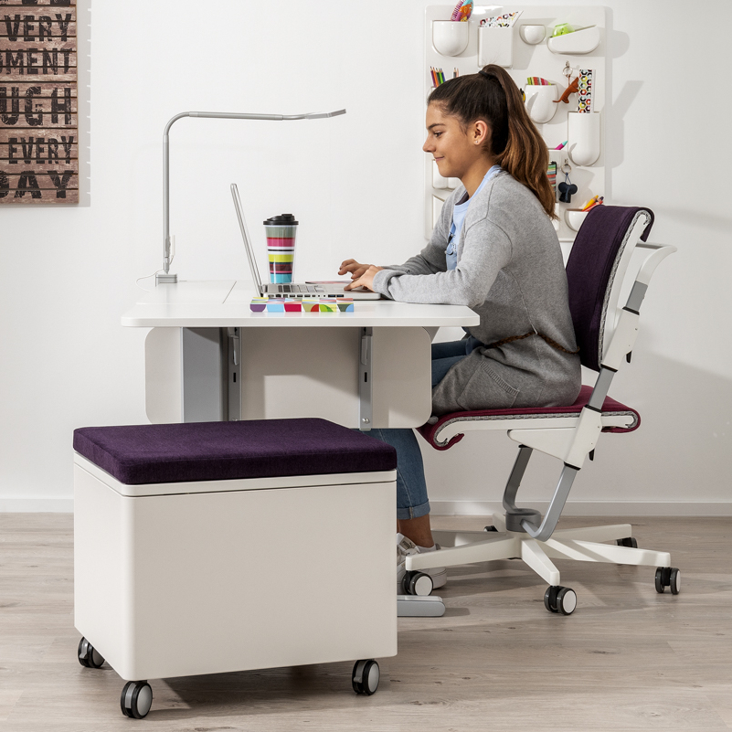 Moll Scooter Ergonomic Study Chair - Grey-Bebehaus