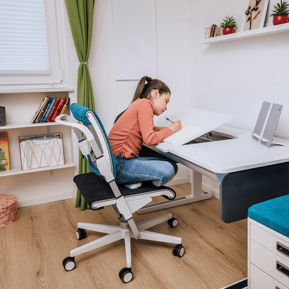 Moll Scooter Ergonomic Study Chair - White-Bebehaus