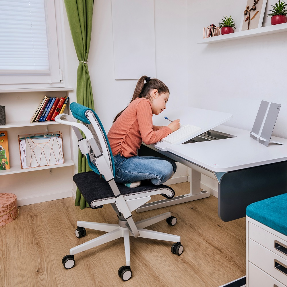 Moll Scooter Ergonomic Study Chair - Grey-Bebehaus