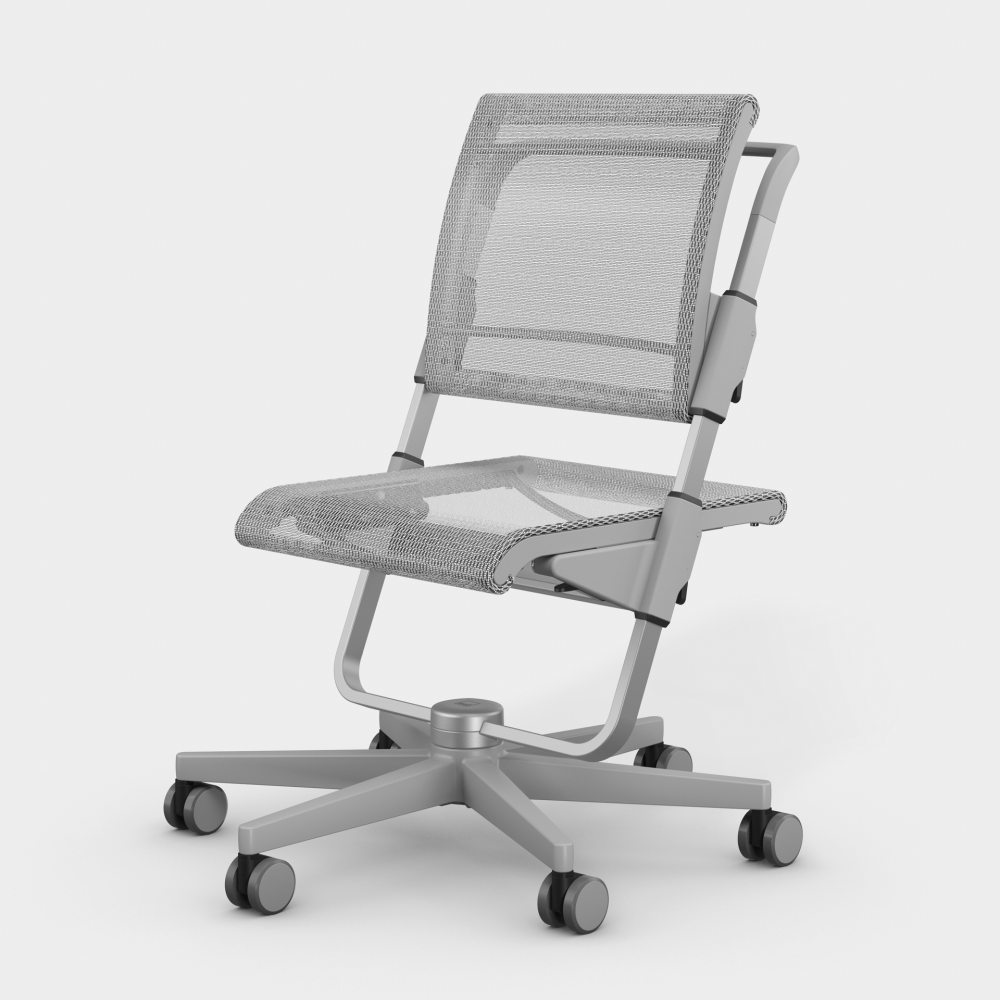 Moll Scooter Ergonomic Study Chair - Grey-Bebehaus