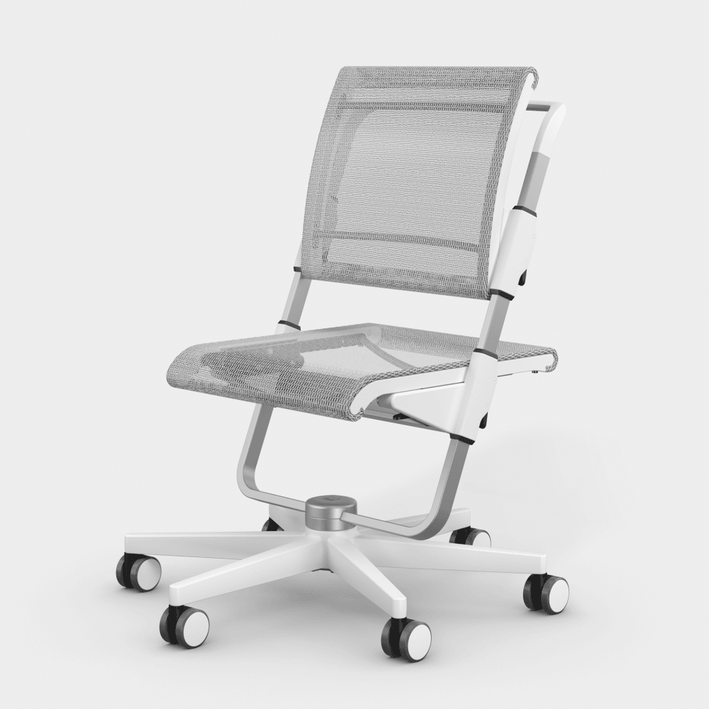 Moll Scooter Ergonomic Study Chair - White-Bebehaus