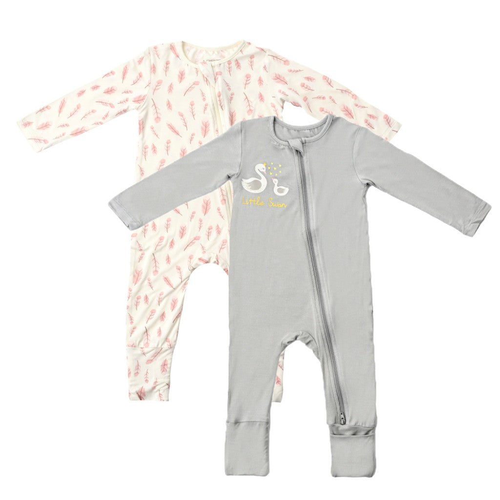 NOTTOOBIG Bamboo Spandex Sleepsuits - Swan-Bebehaus