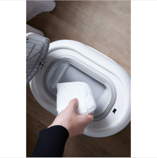 Shnuggle Eco-Touch Nappy Bin - White/Grey-Bebehaus