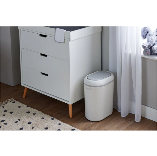 Shnuggle Eco-Touch Nappy Bin - White/Grey-Bebehaus