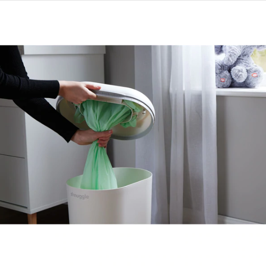 Shnuggle Eco-Touch Nappy Bin - White/Grey-Bebehaus