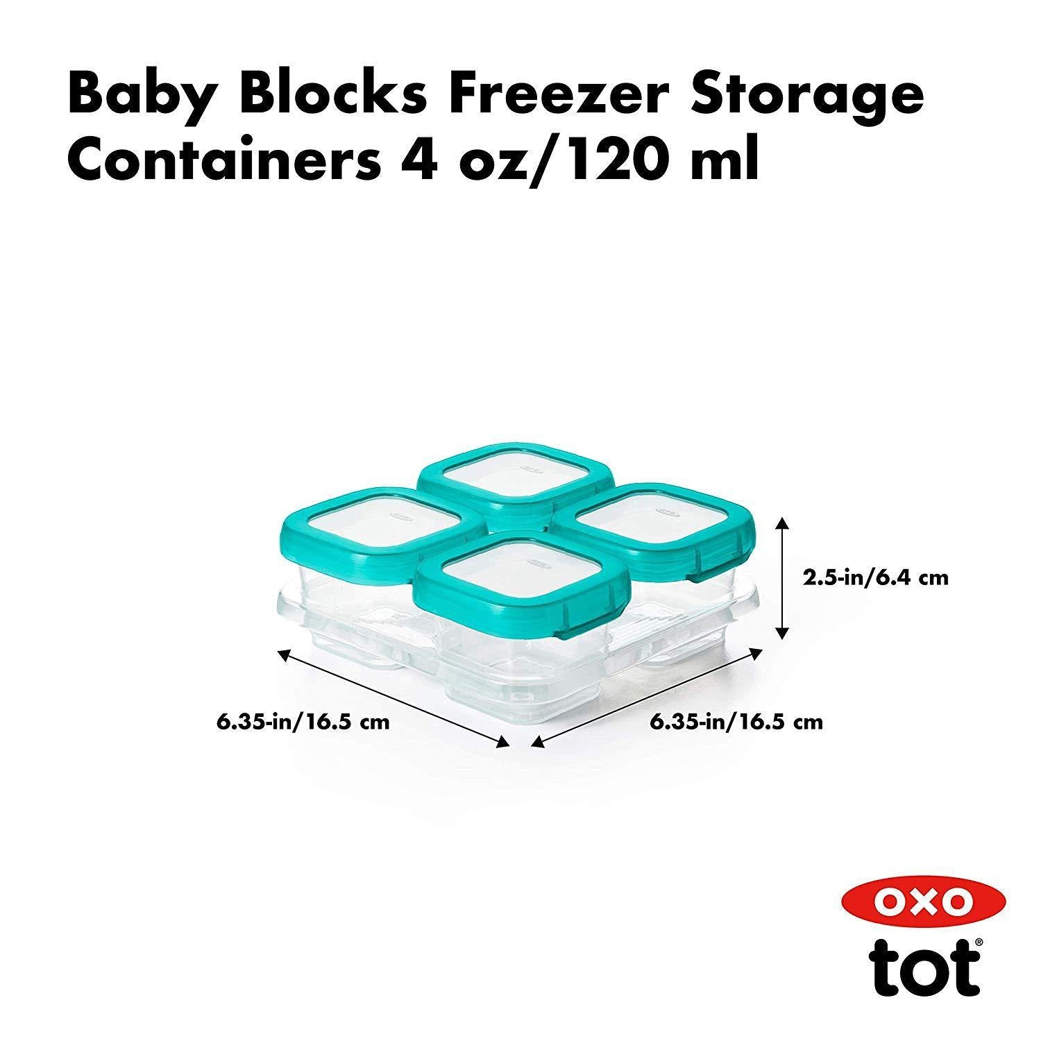 Oxo Tot Baby Blocks 4oz/120ml Teal-Bebehaus