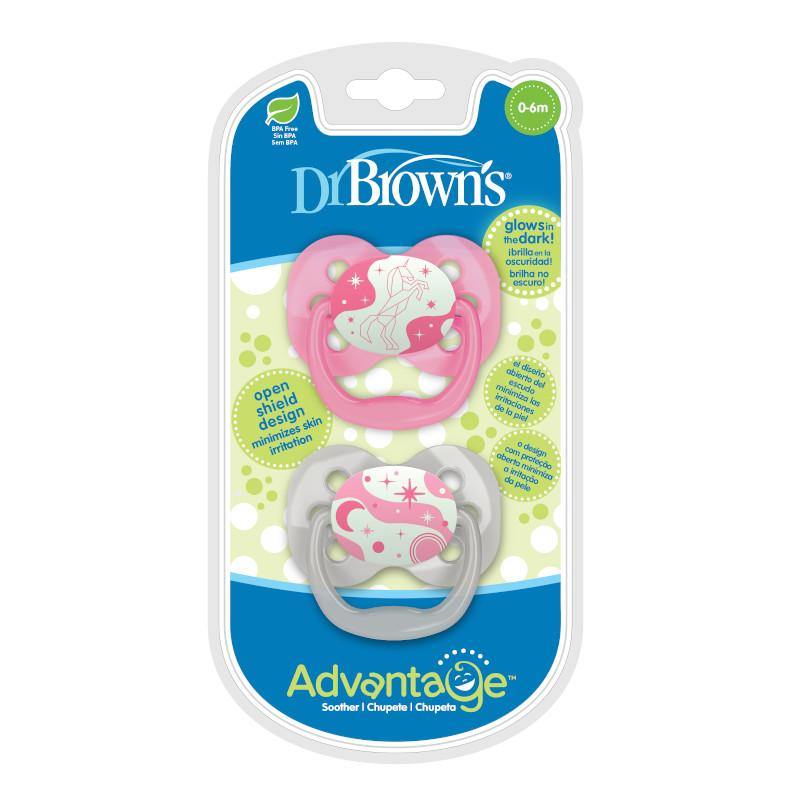Dr. Brown's Advantage Pacifier Glow in the Dark 0-6m-Bebehaus