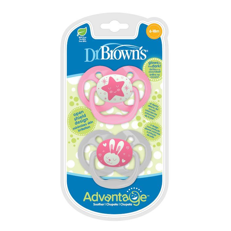 Dr. Brown's Advantage Pacifier Glow in the Dark 6-18m-Bebehaus