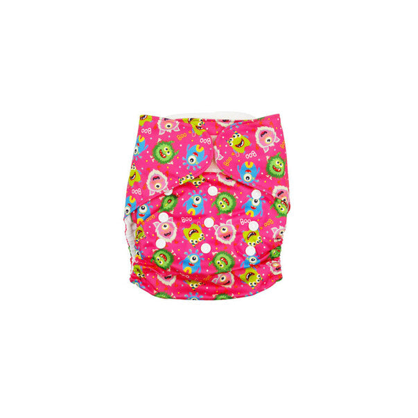 Cheekaaboo 2n1 Swim & Reusable Cloth Diaper 3-36 months - Pink/Monster-Bebehaus