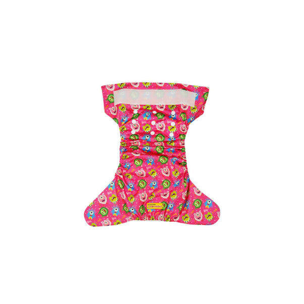 Cheekaaboo 2n1 Swim & Reusable Cloth Diaper 3-36 months - Pink/Monster-Bebehaus