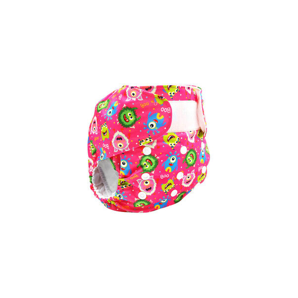 Cheekaaboo 2n1 Swim & Reusable Cloth Diaper 3-36 months - Pink/Monster-Bebehaus