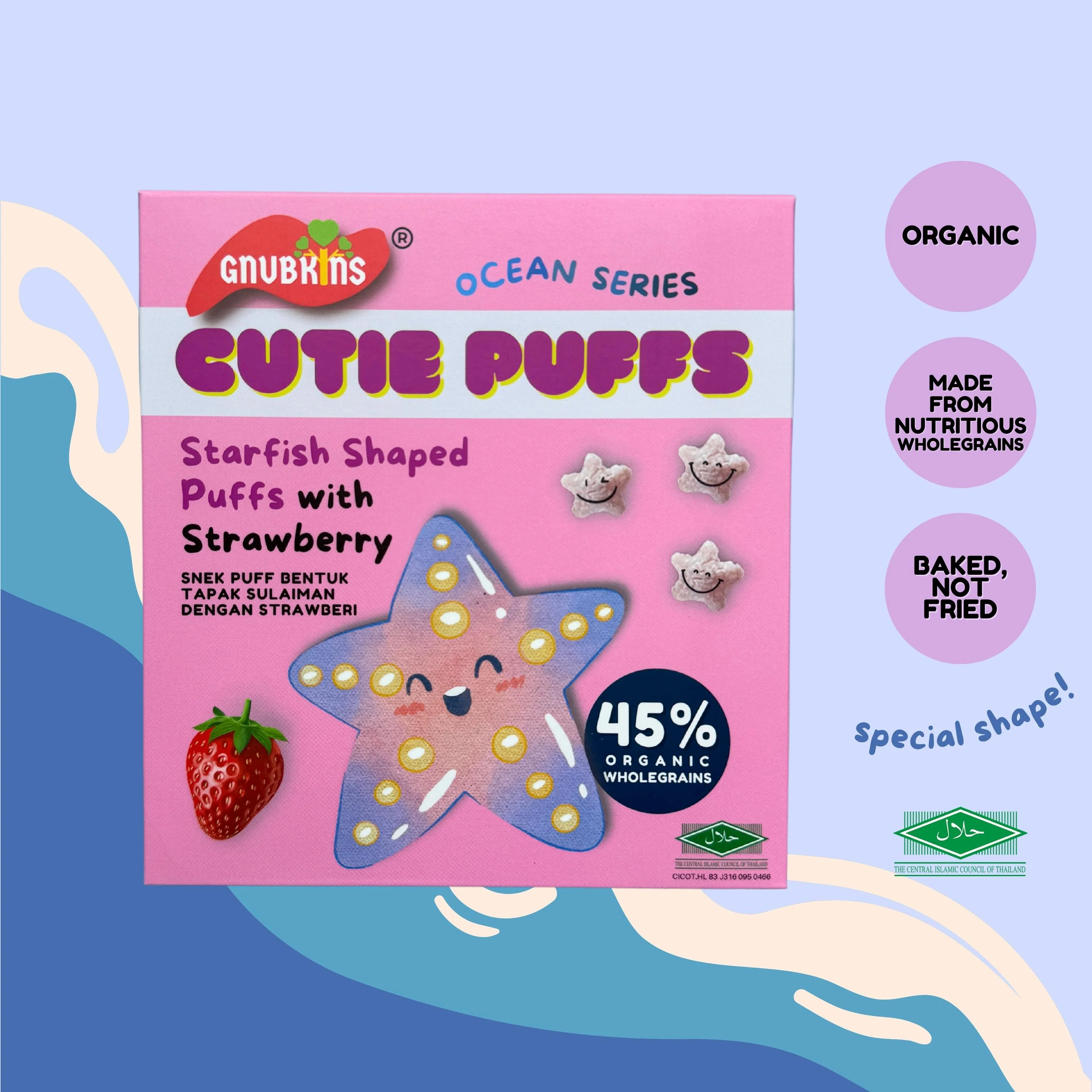 Gnubkins Cutie Puffs Starfish Shaped With Strawberry-Bebehaus