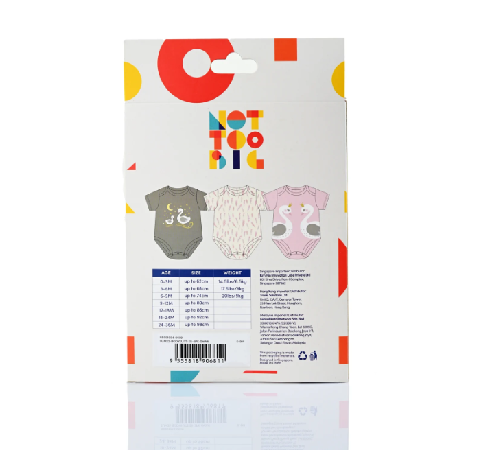 NOTTOOBIG Bamboo Spandex Bodysuits - Swan-Bebehaus
