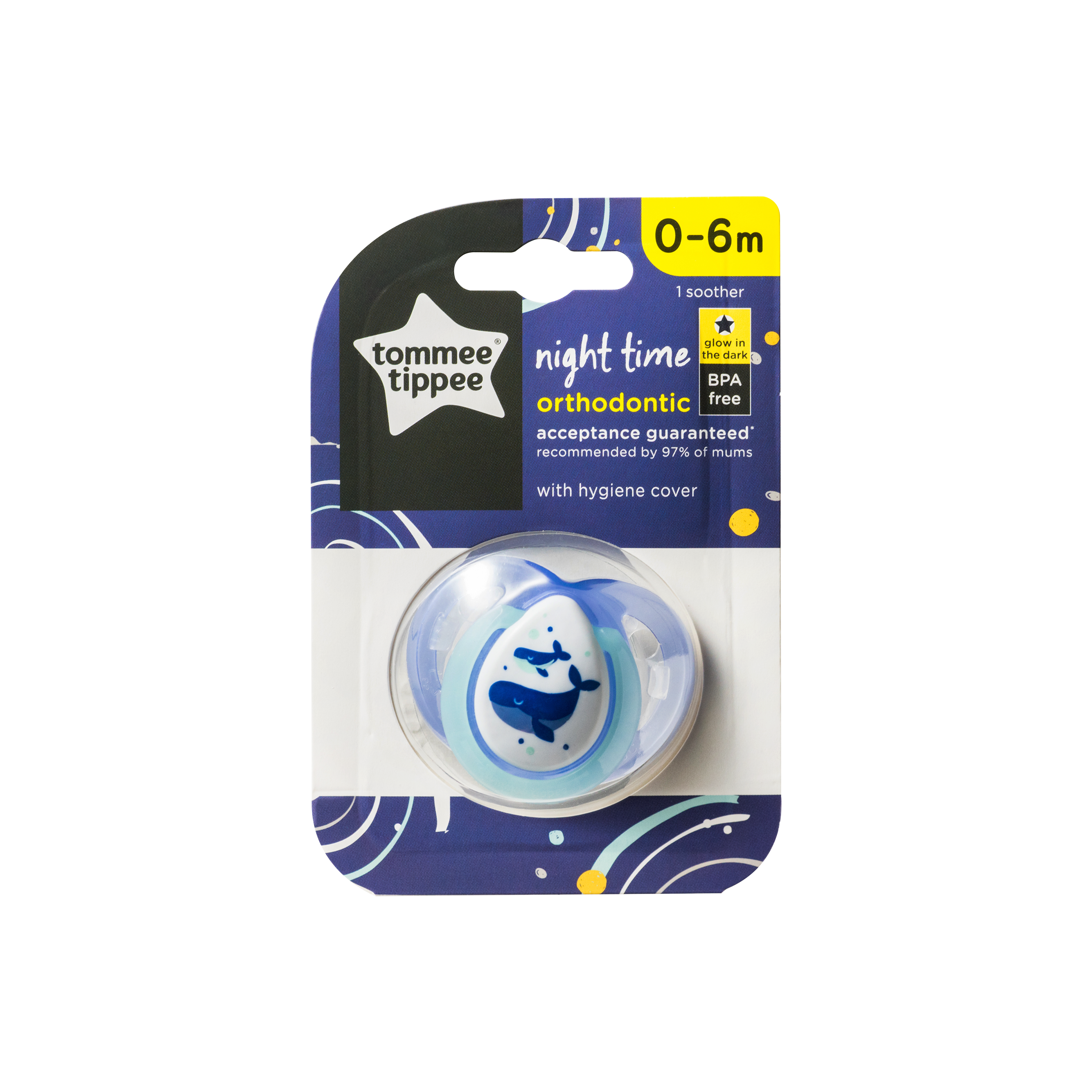 Tommee Tippee Orthodontic Soother Night Time 0-6m-Bebehaus