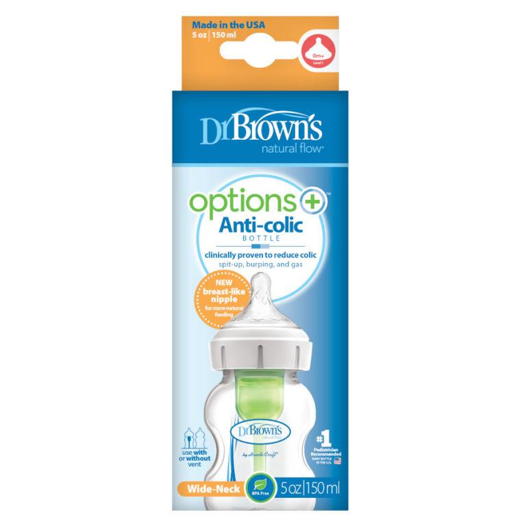 Dr. Brown's Natural Flow® Options+™ Anti-Colic Baby Bottle [Wide-Neck]-Bebehaus
