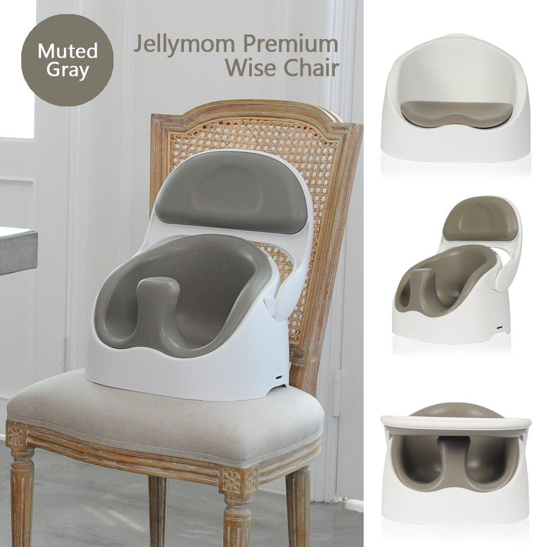 Jellymom Wise Baby Booster Chair Muted Grey-Bebehaus