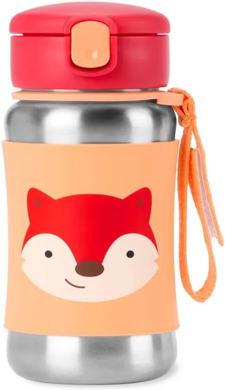 Skip Hop Zoo Stainless Steel Straw Bottle 350ml