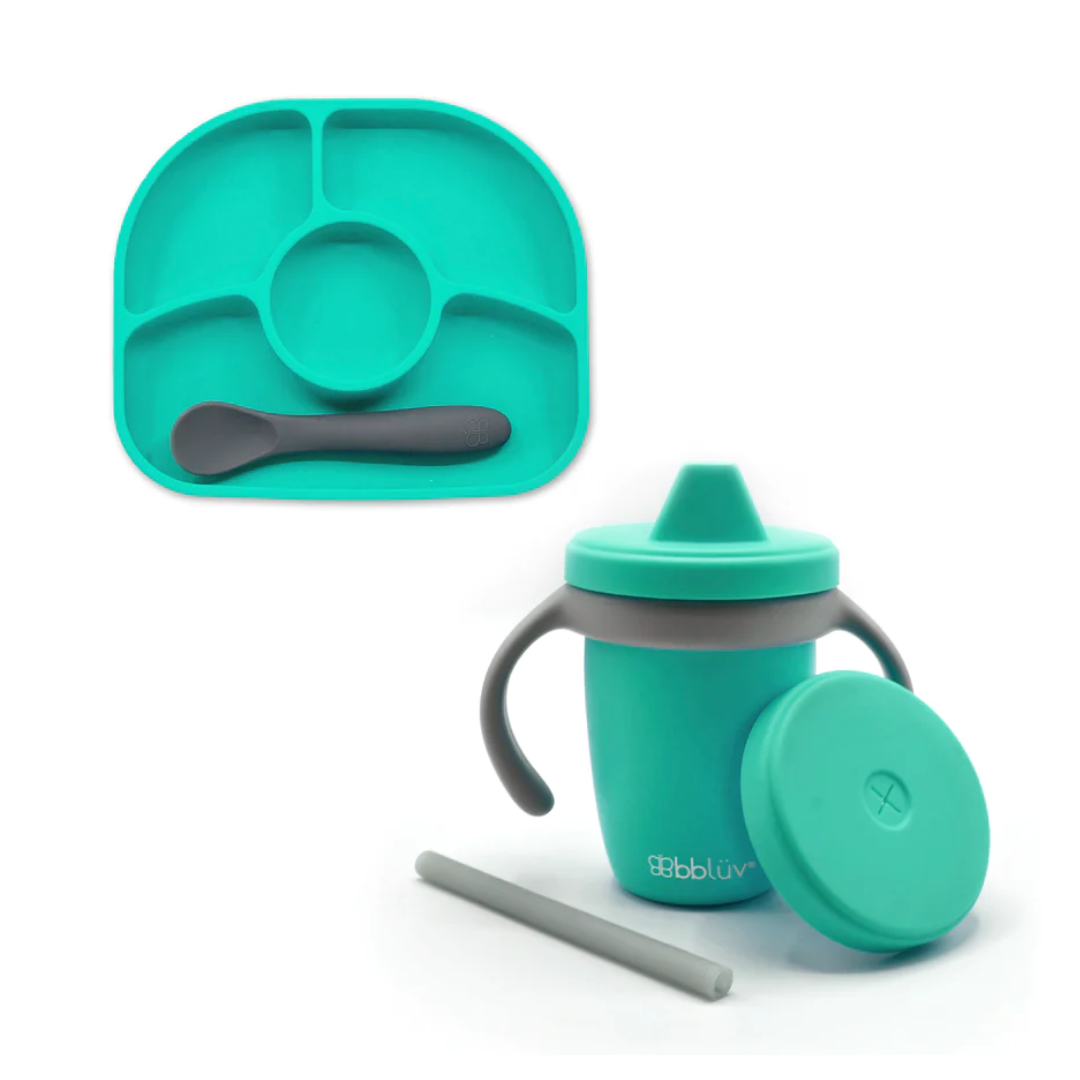 bbluv Yumi Anti Spill Silicone Plate & Spoon-Bebehaus