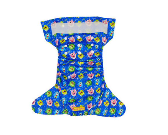 Cheekaaboo 2n1 Swim & Reusable Cloth Diaper 3-36 months - Blue/Monster-Bebehaus