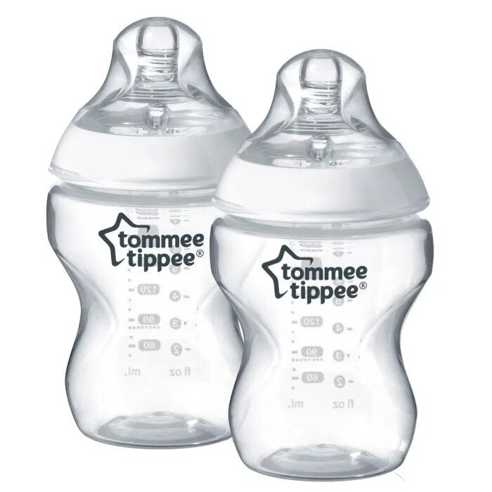 Tommee Tippee 2x Super Soft Silicone Teats Feeding Bottle 260ml/9oz-Bebehaus