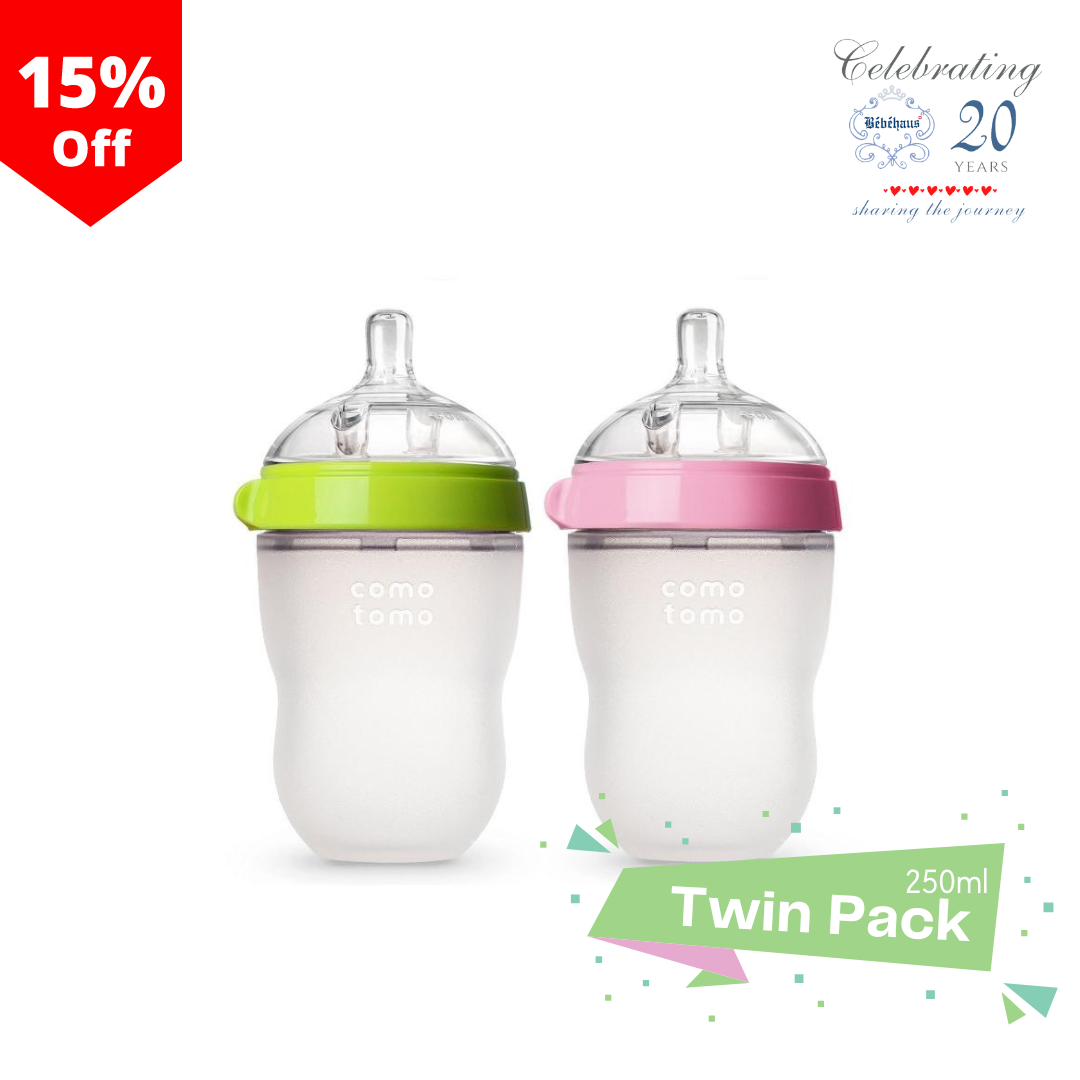 Comotomo Natural Feel Silicone Baby Bottles (15% off Twin Promo)-Bebehaus