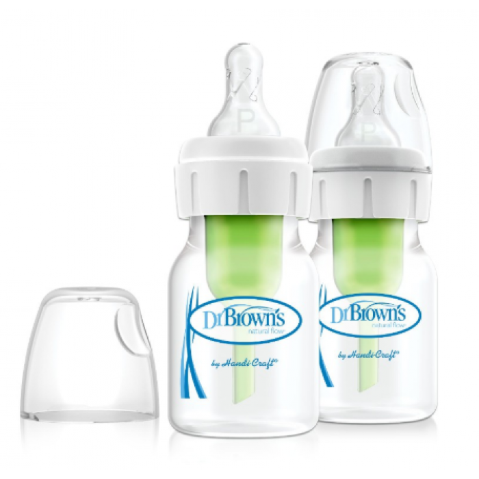 Dr. Brown's Natural Flow® Options+™ Anti-Colic Baby Bottle 2oz/60ml 2-pack with Preemie nipple-Bebehaus
