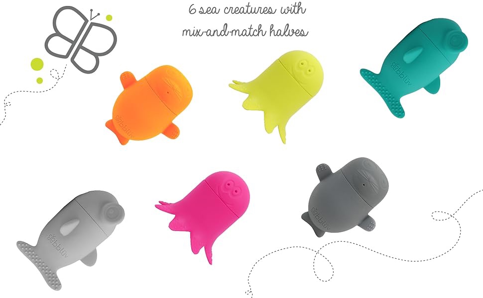 bbluv Buddies Silicone Mix and Match Bath Toys