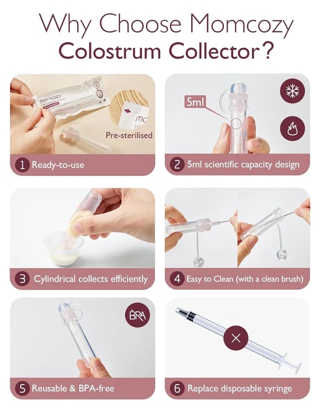 Momcozy Colostrum Reusable Breast Milk Collector - 6pcs