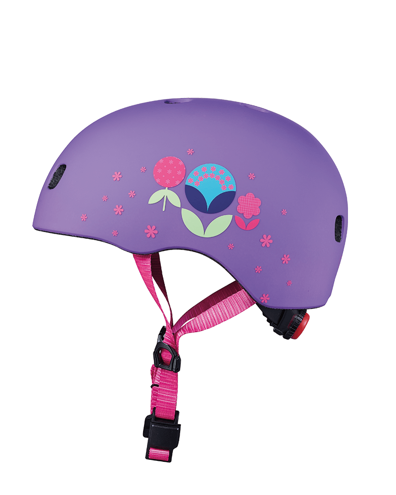 Micro Helmet PC Floral Purple-Bebehaus