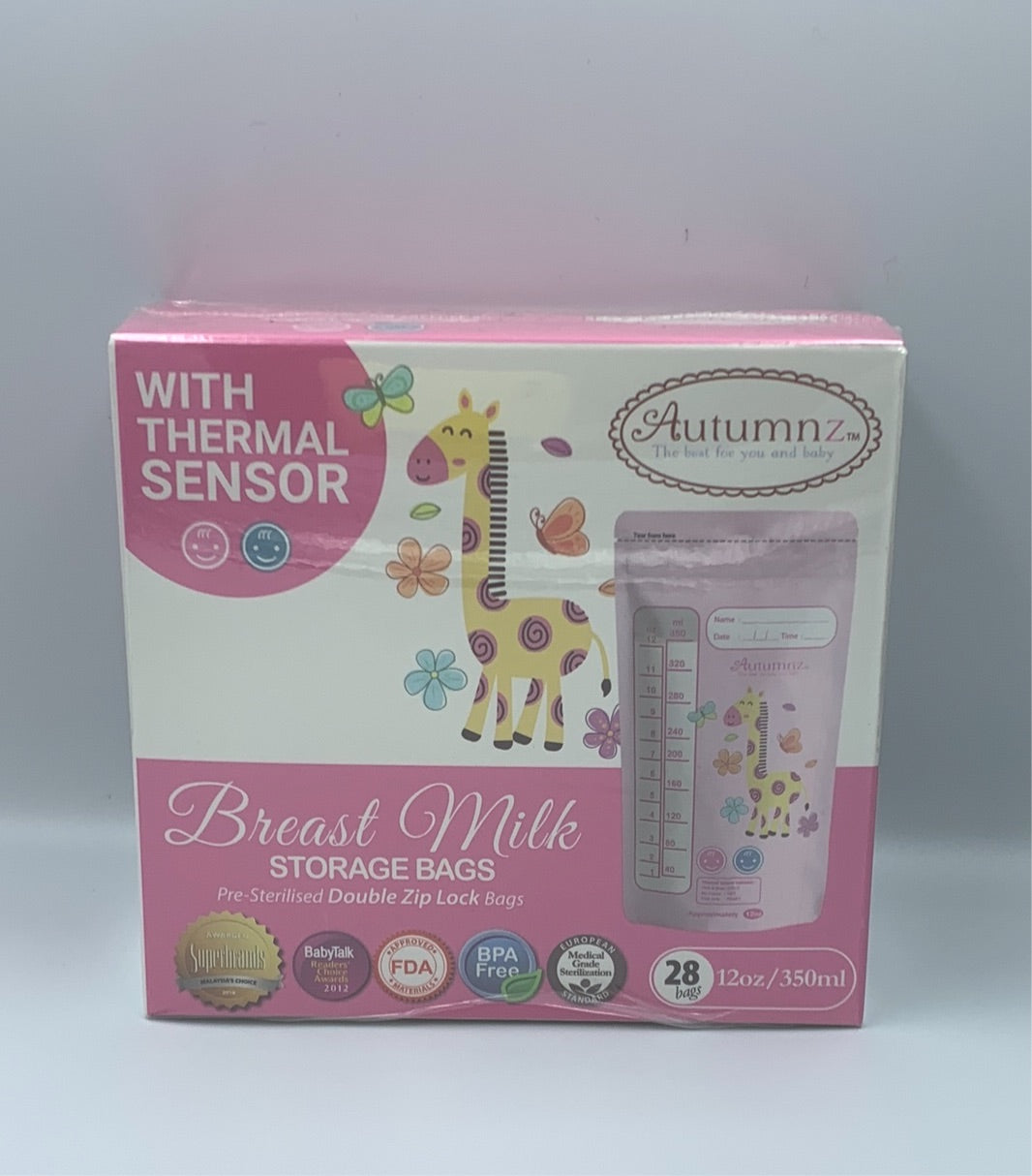 Autumnz Double Zip Lock Breastmilk Storage Bag w/ Thermal Sensor (5oz/ 8oz/ 12oz)-Bebehaus