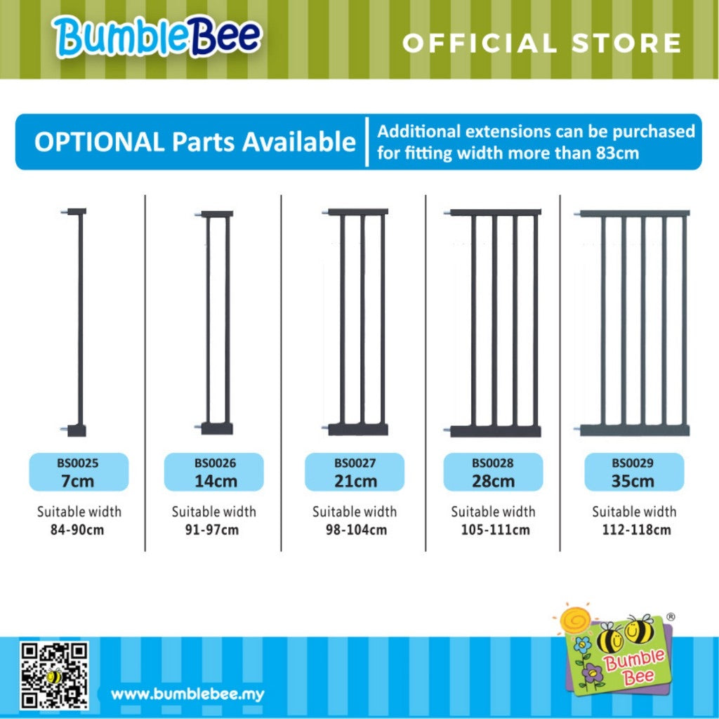 Bumble Bee Auto-Close Magnetic Gate Extensions (Black)-Bebehaus