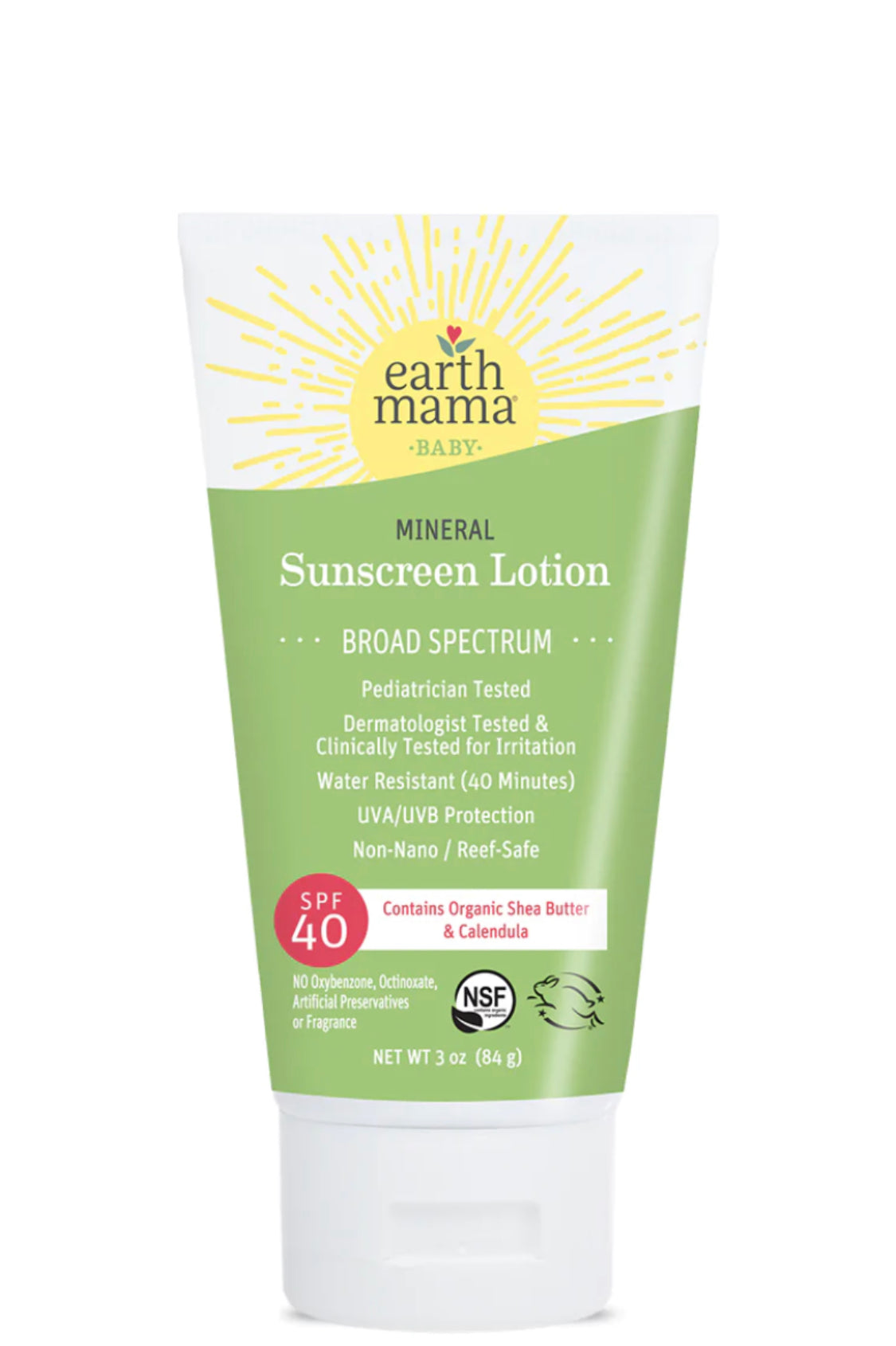 Earth Mama Baby Mineral Sunscreen Lotion SPF 40 (84.g)-Bebehaus