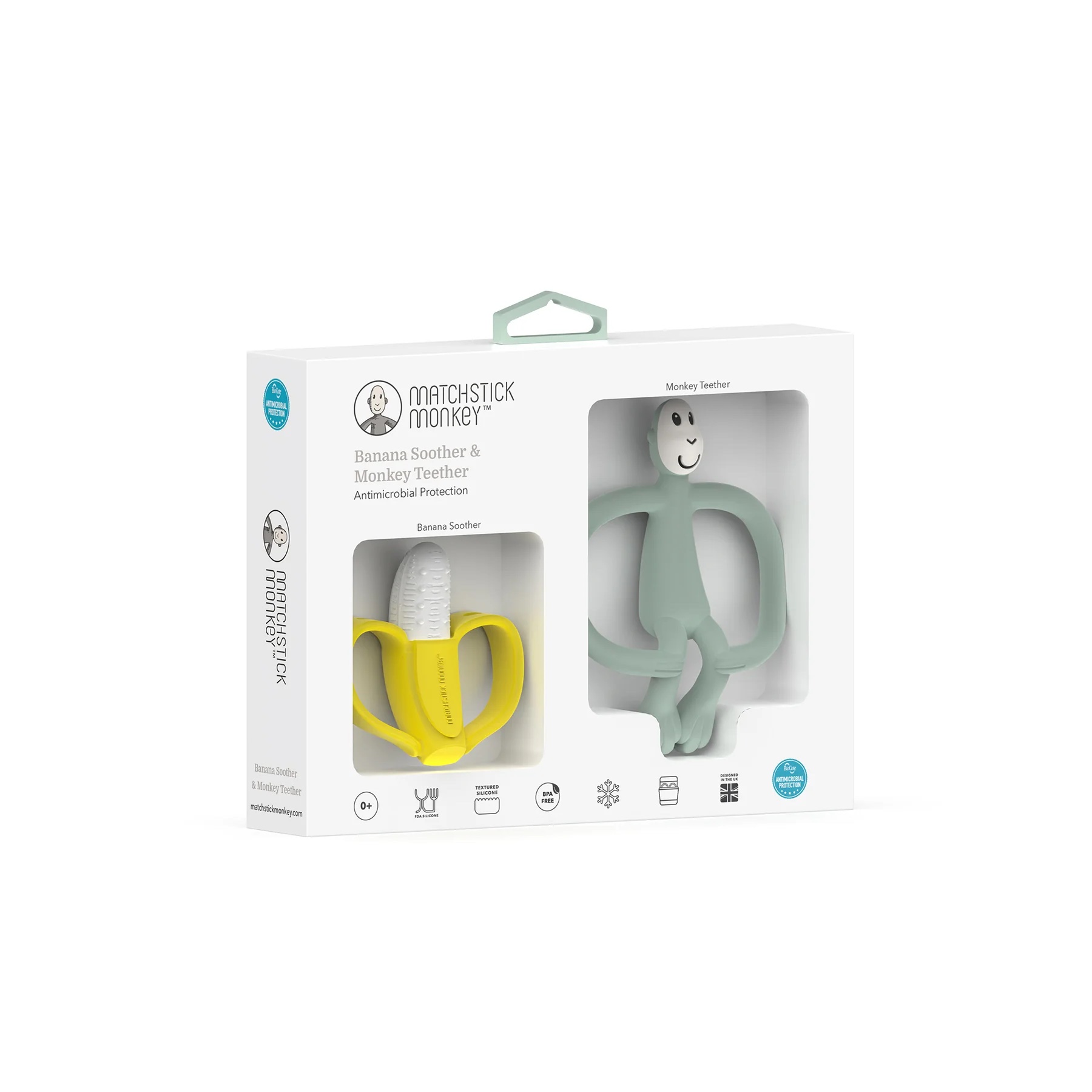 Matchstick Monkey Banana  Soother & Monkey Teether Gift Set-Bebehaus