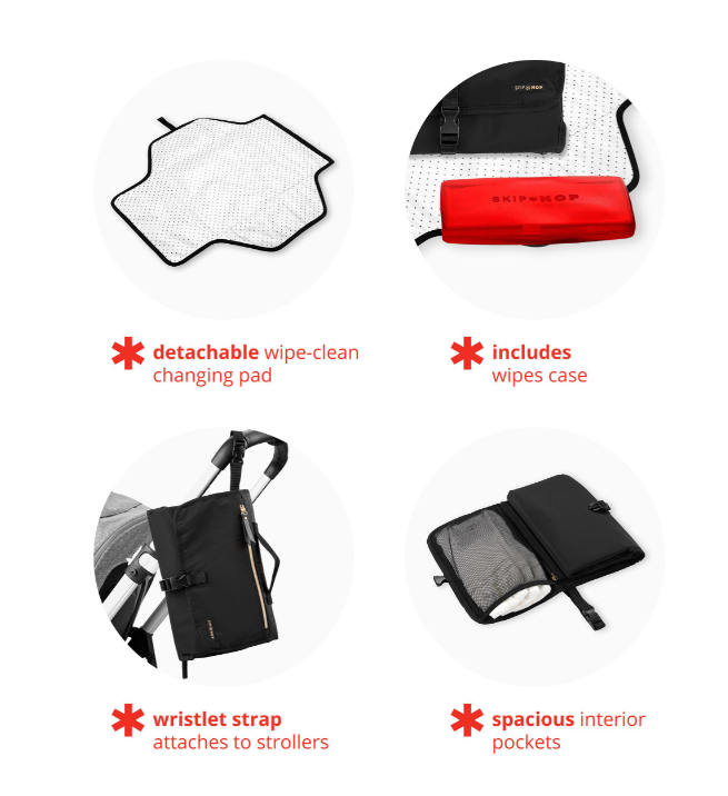 Skip Hop Luxe Pronto Signature Changing Station - Black-Bebehaus