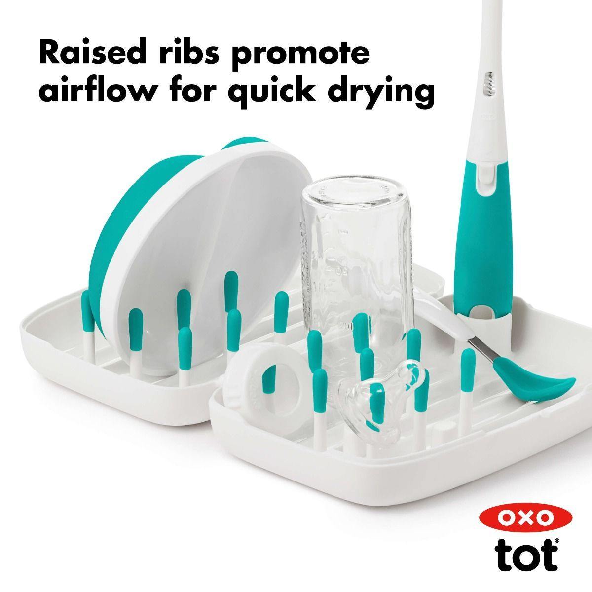 Oxo Tot On The Go Drying Rack Teal-Bebehaus