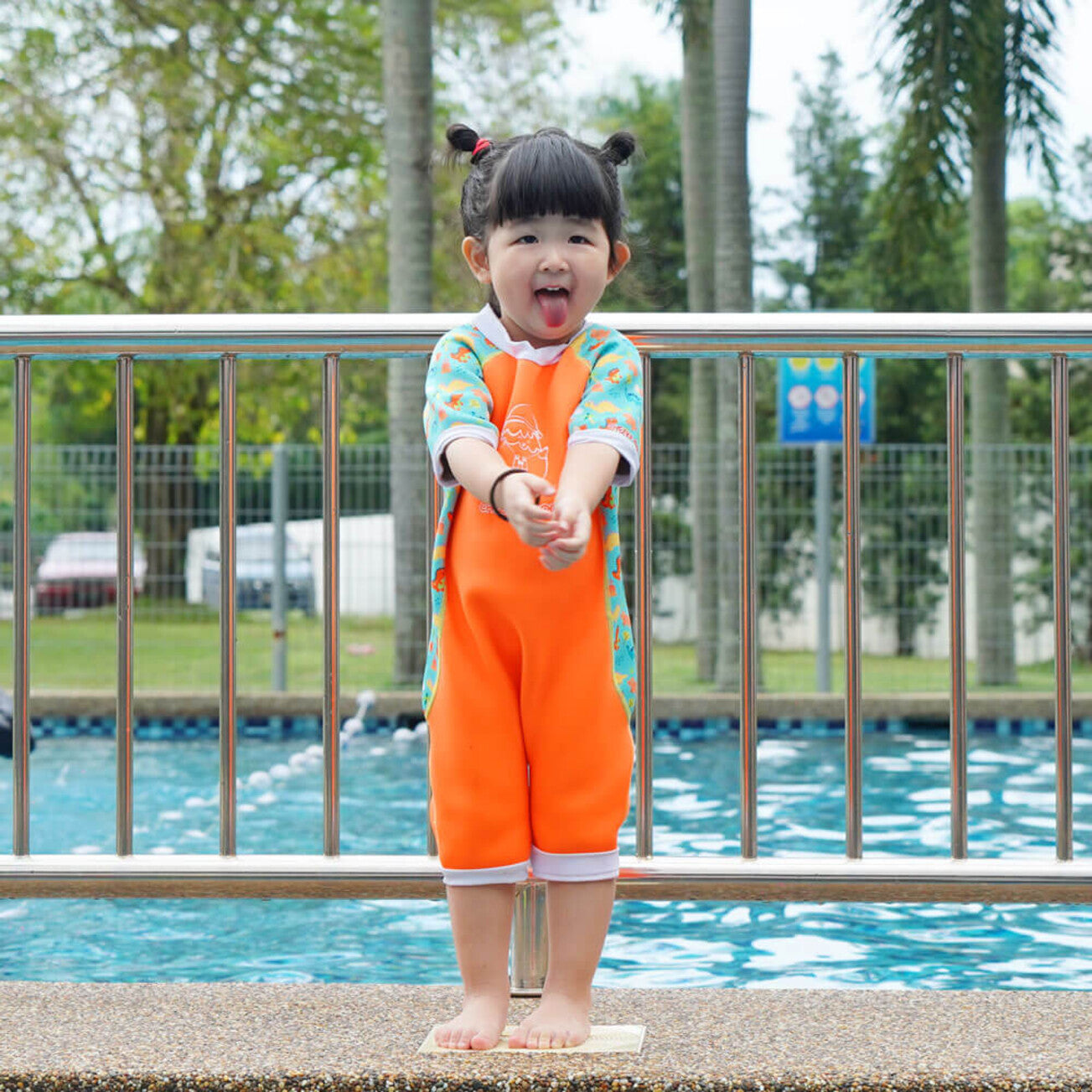 Cheekaaboo Warmiebabes Suit - Pumpkin Orange/Dino-Bebehaus