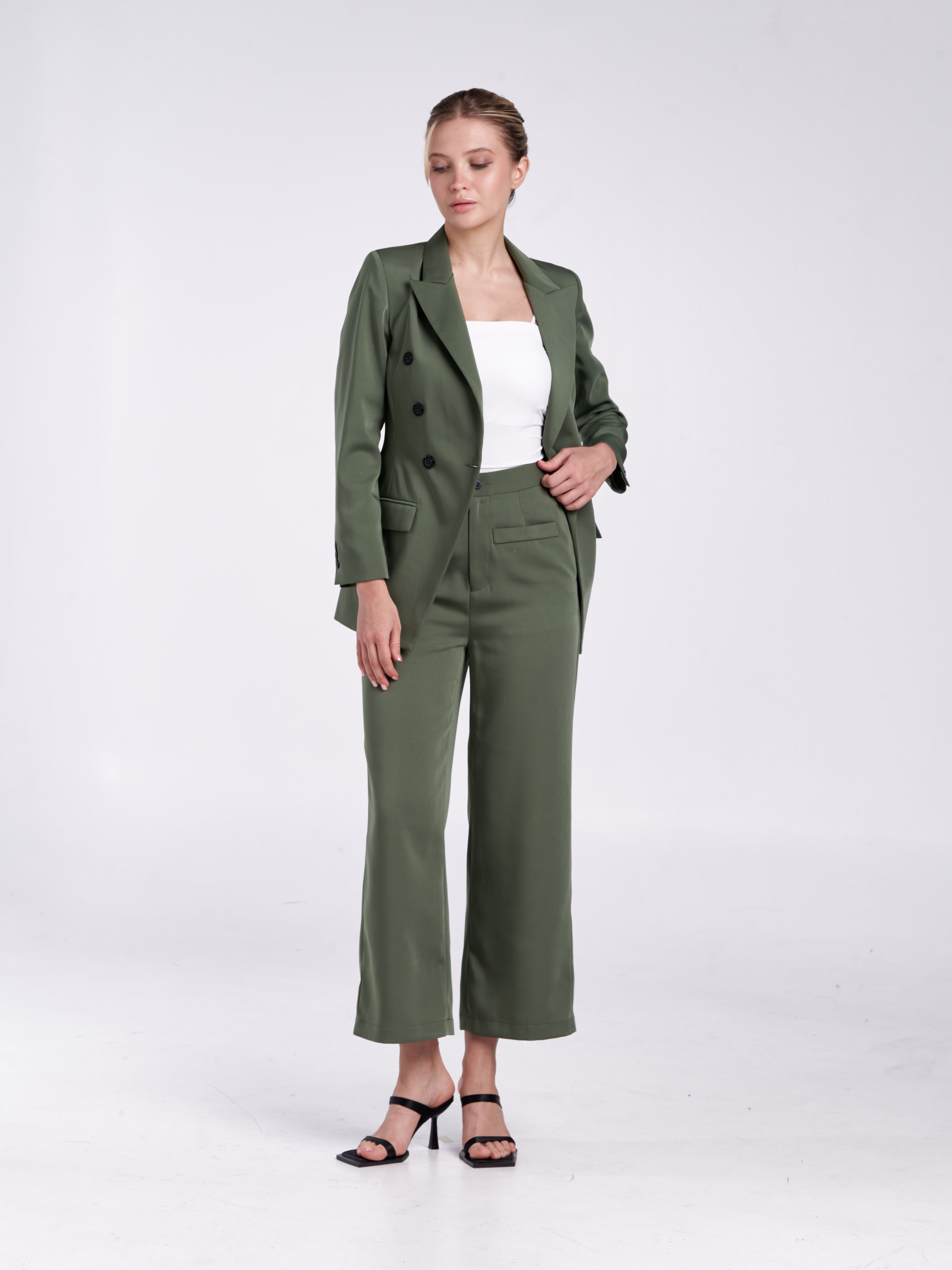 Classique High Waist Pants [Fern Green]