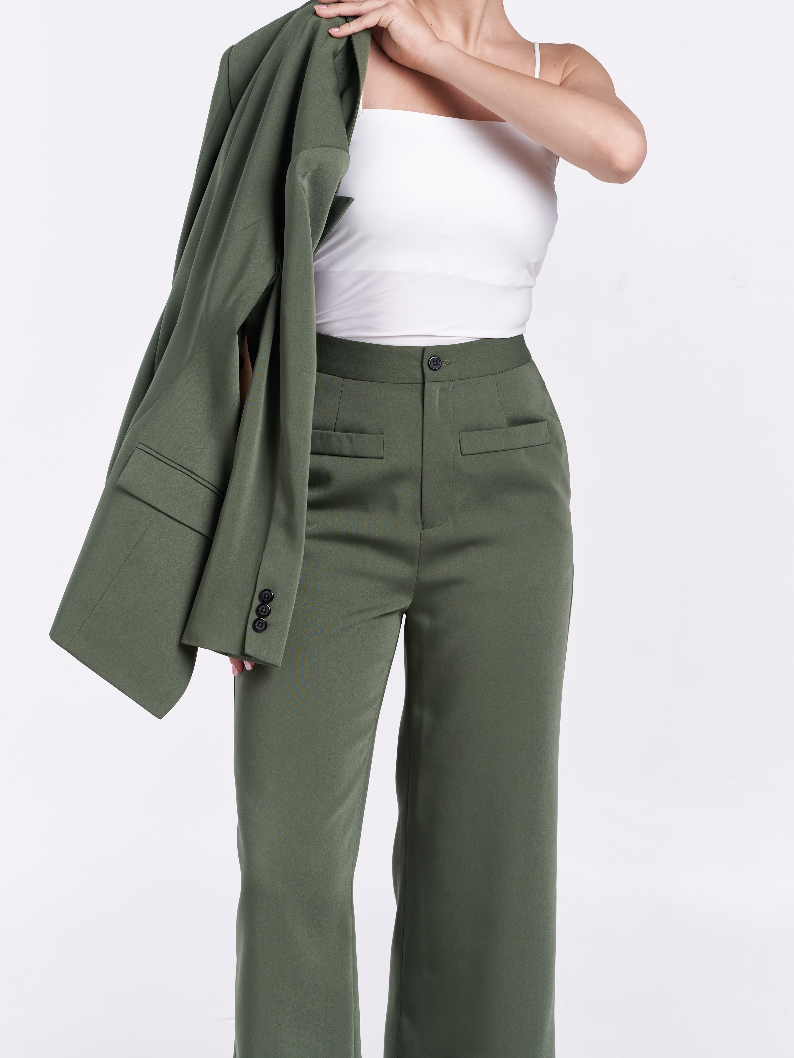 Classique High Waist Pants [Fern Green]
