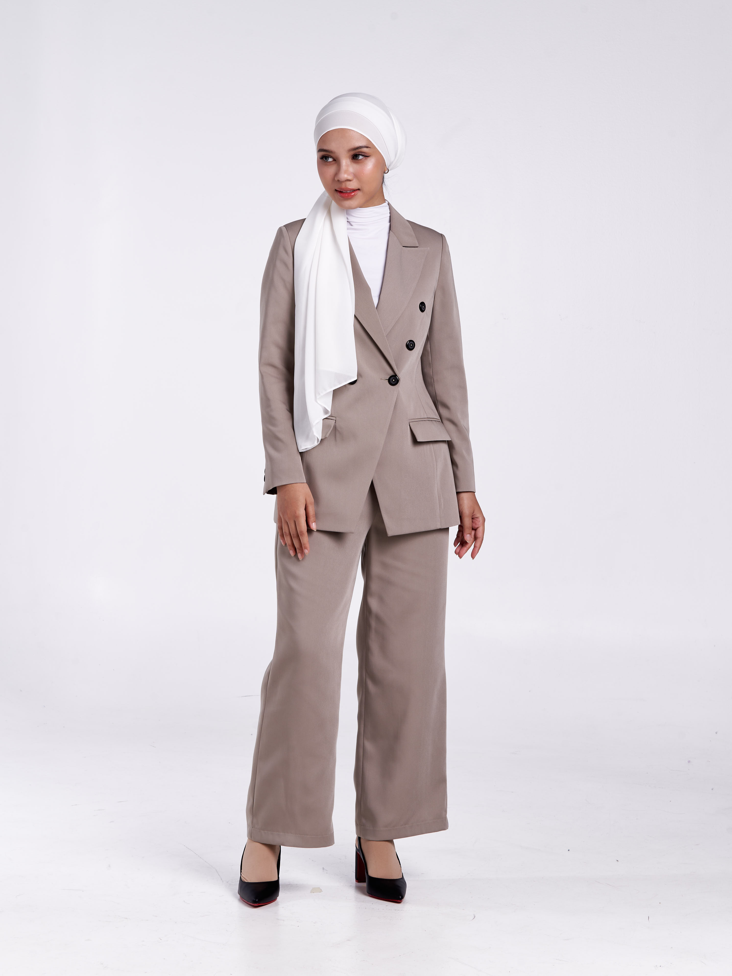Classique High Waist Pants [Oat Brown]