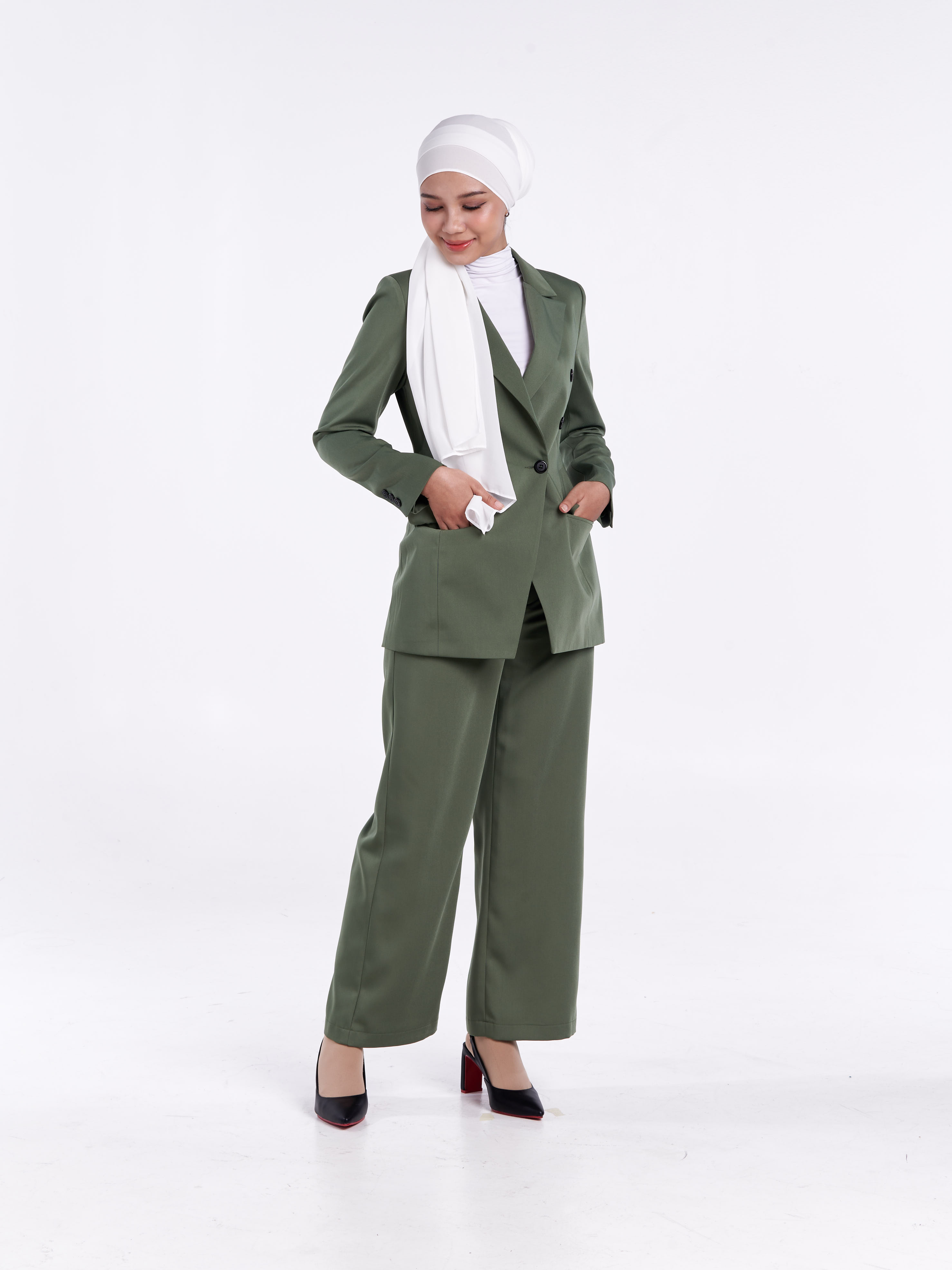 Classique High Waist Pants [Fern Green]
