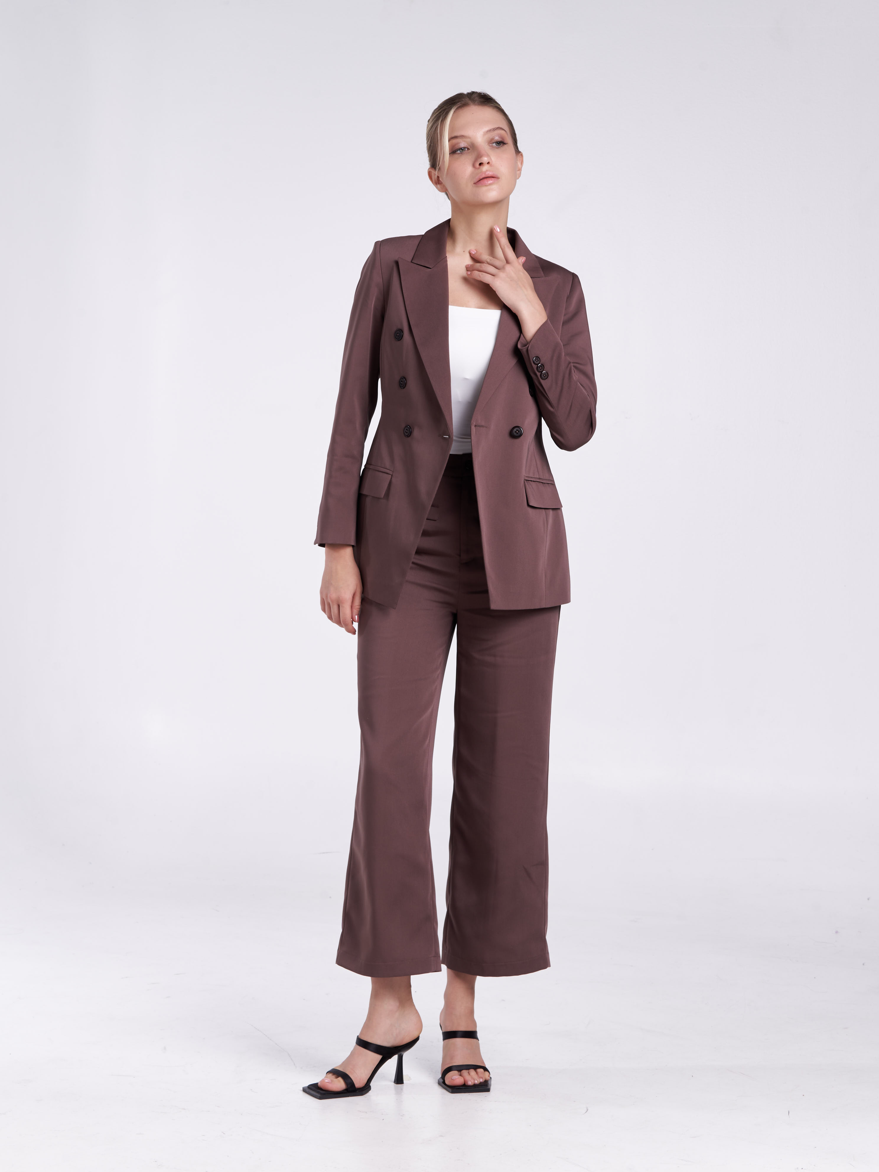 Classique High Waist Pants [Mocha Brown]