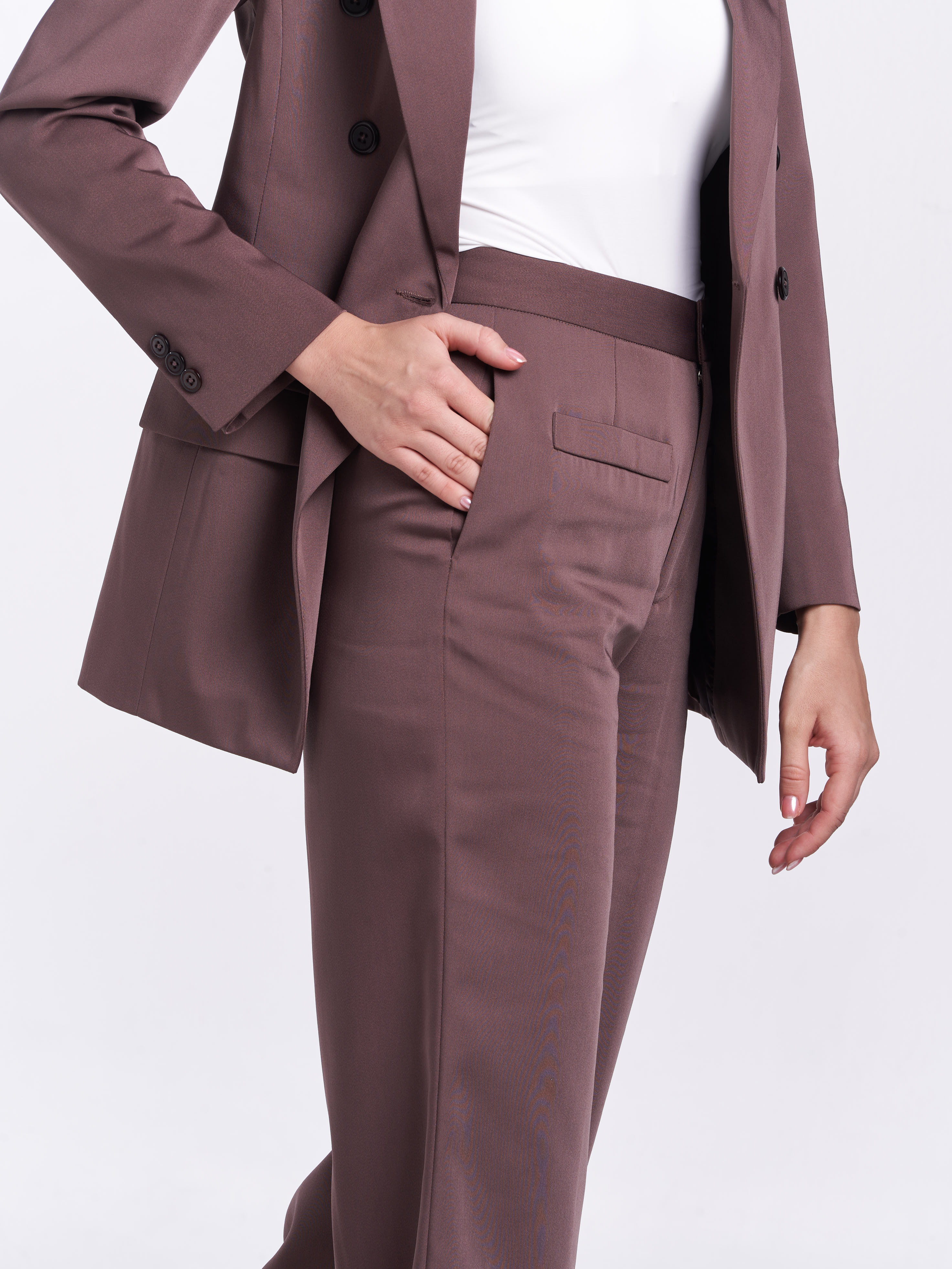 Classique High Waist Pants [Mocha Brown]