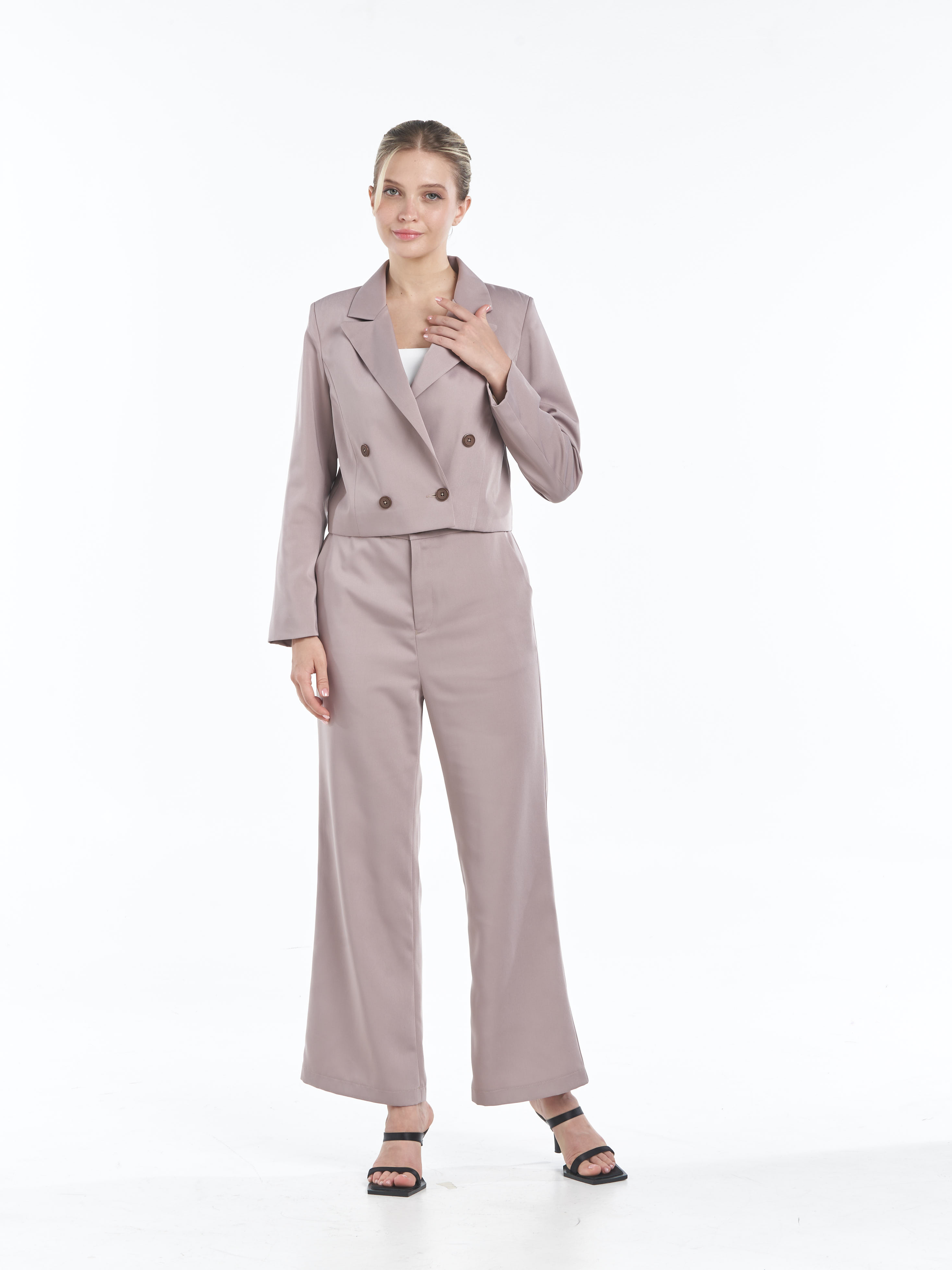 Maya High Waist Pants [Tan Brown]