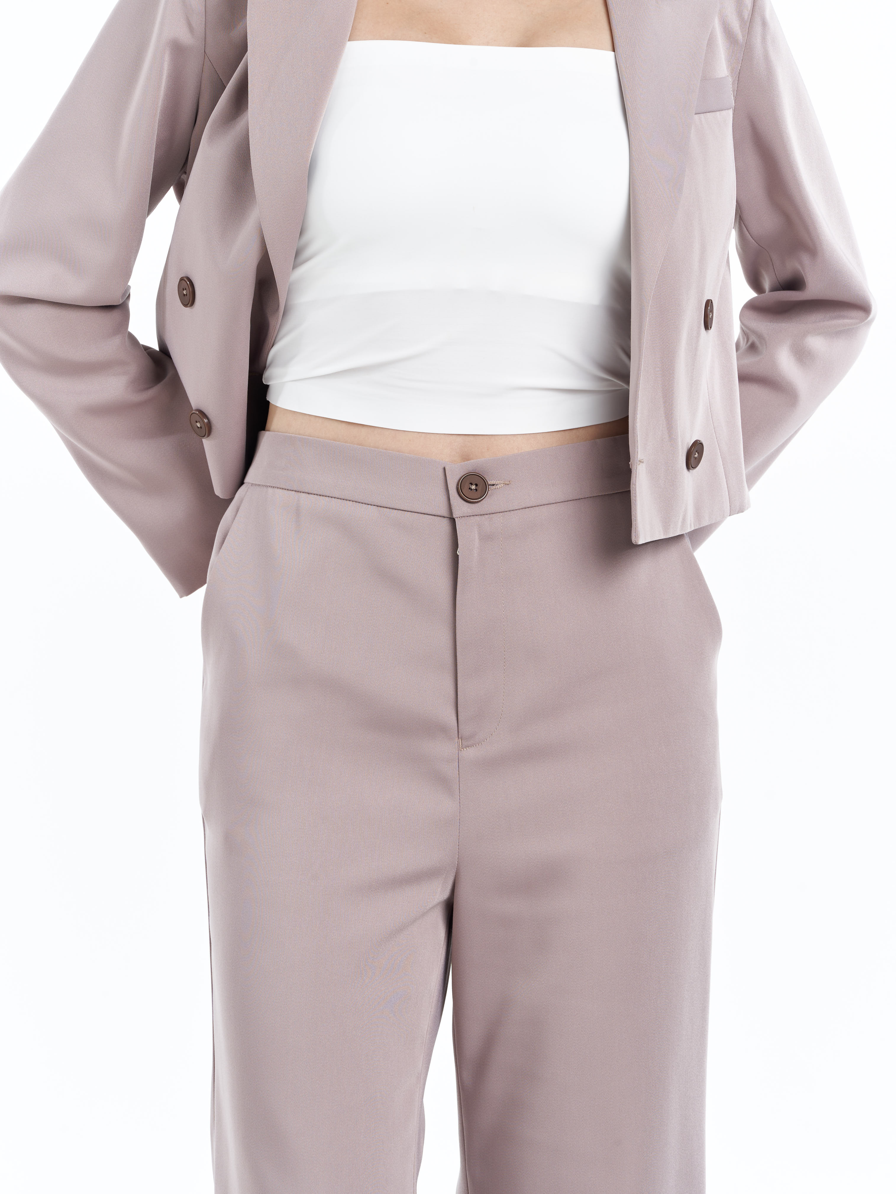 Maya High Waist Pants [Tan Brown]