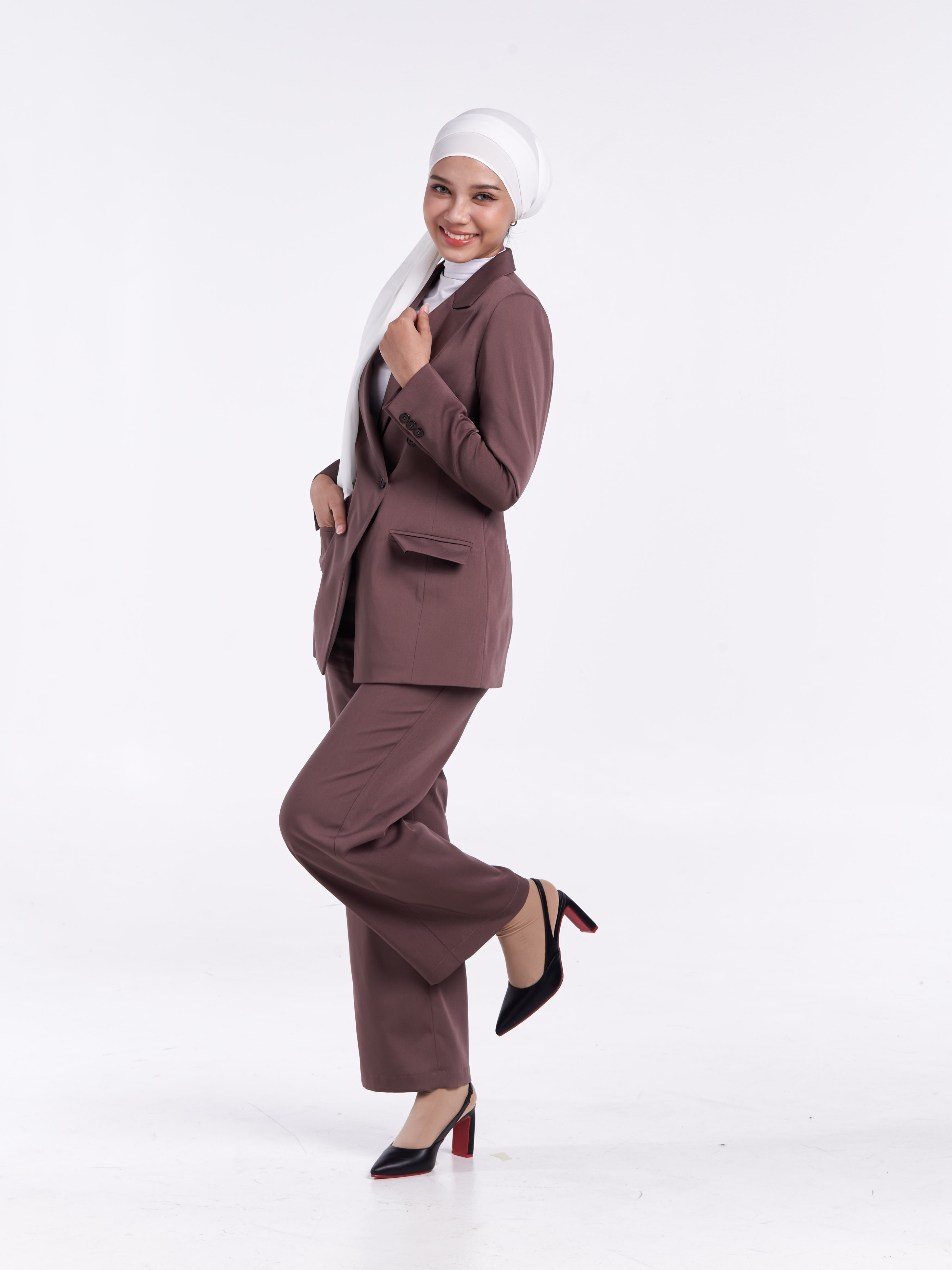 Classique High Waist Pants [Mocha Brown]