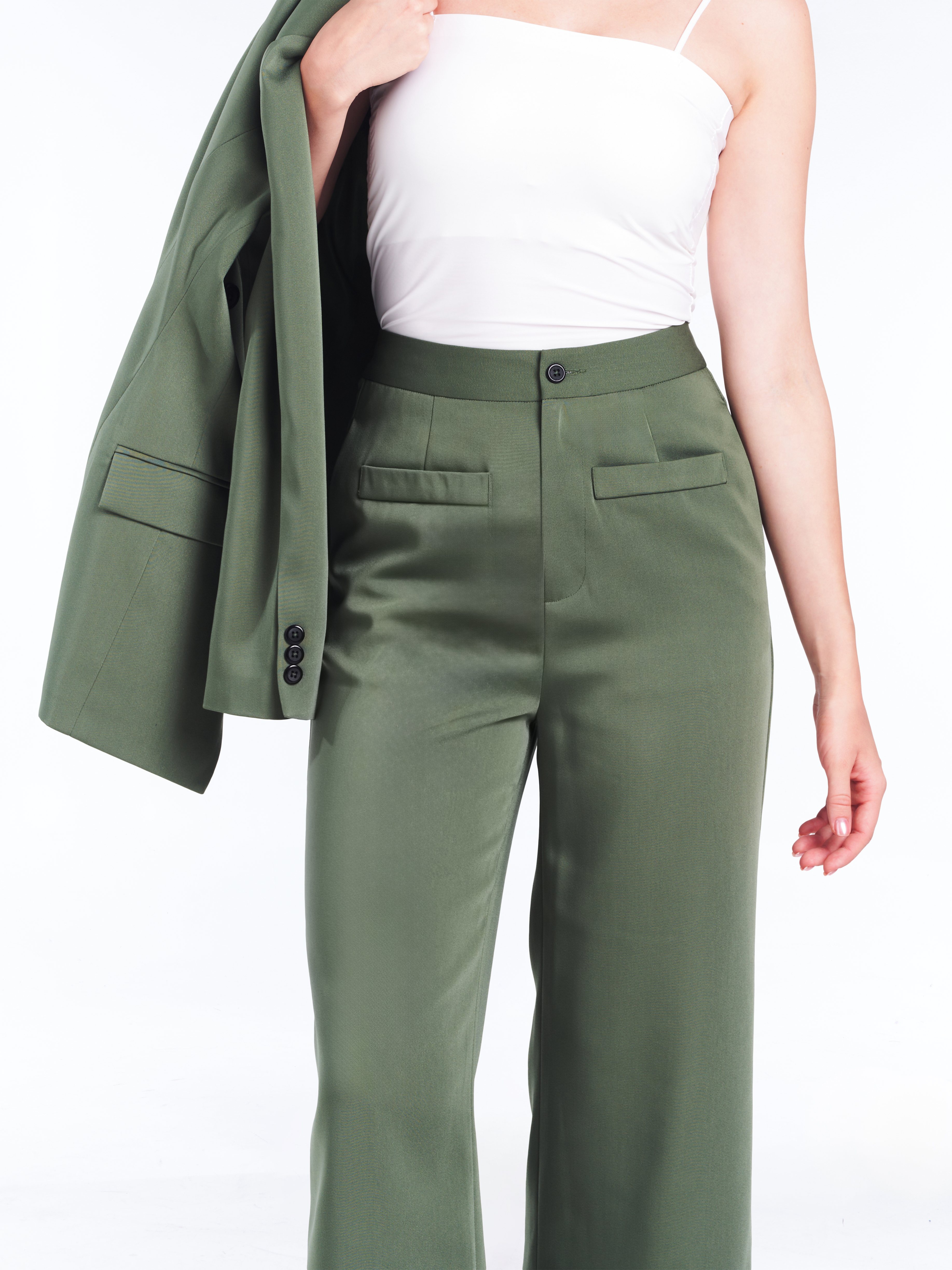 Classique High Waist Pants [Fern Green]