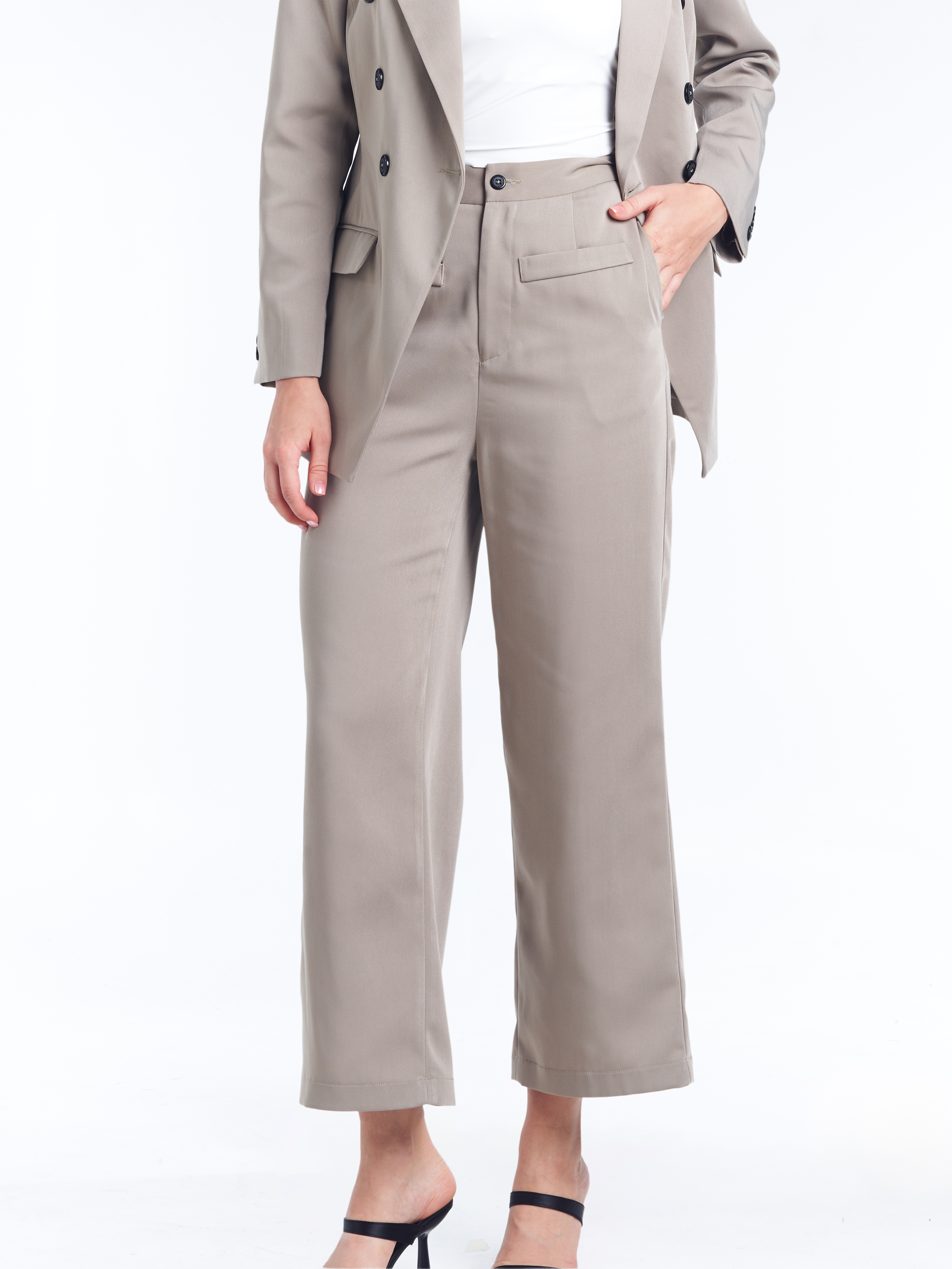 Classique High Waist Pants [Oat Brown]