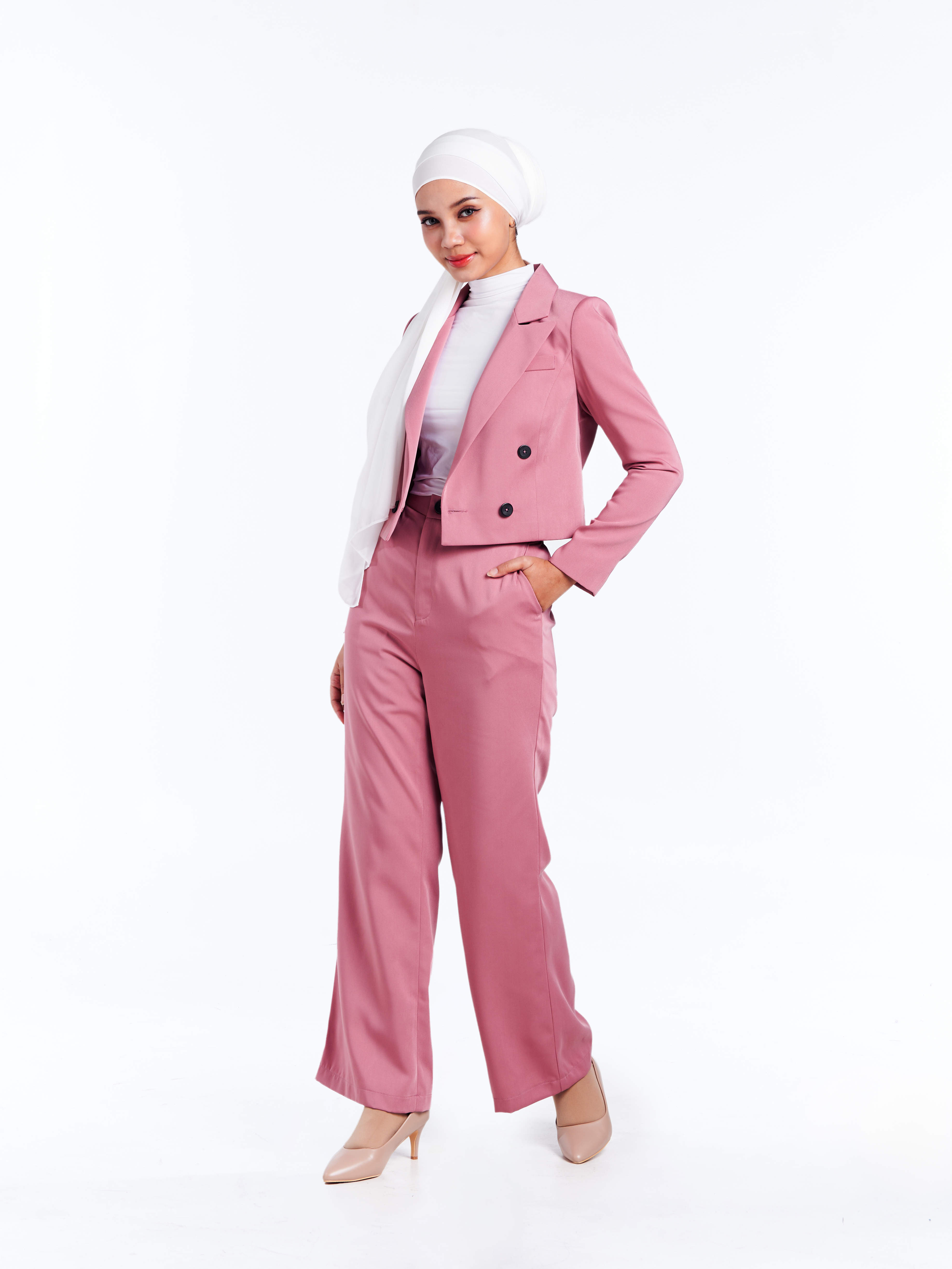Willow Short Blazer [Dust Pink]
