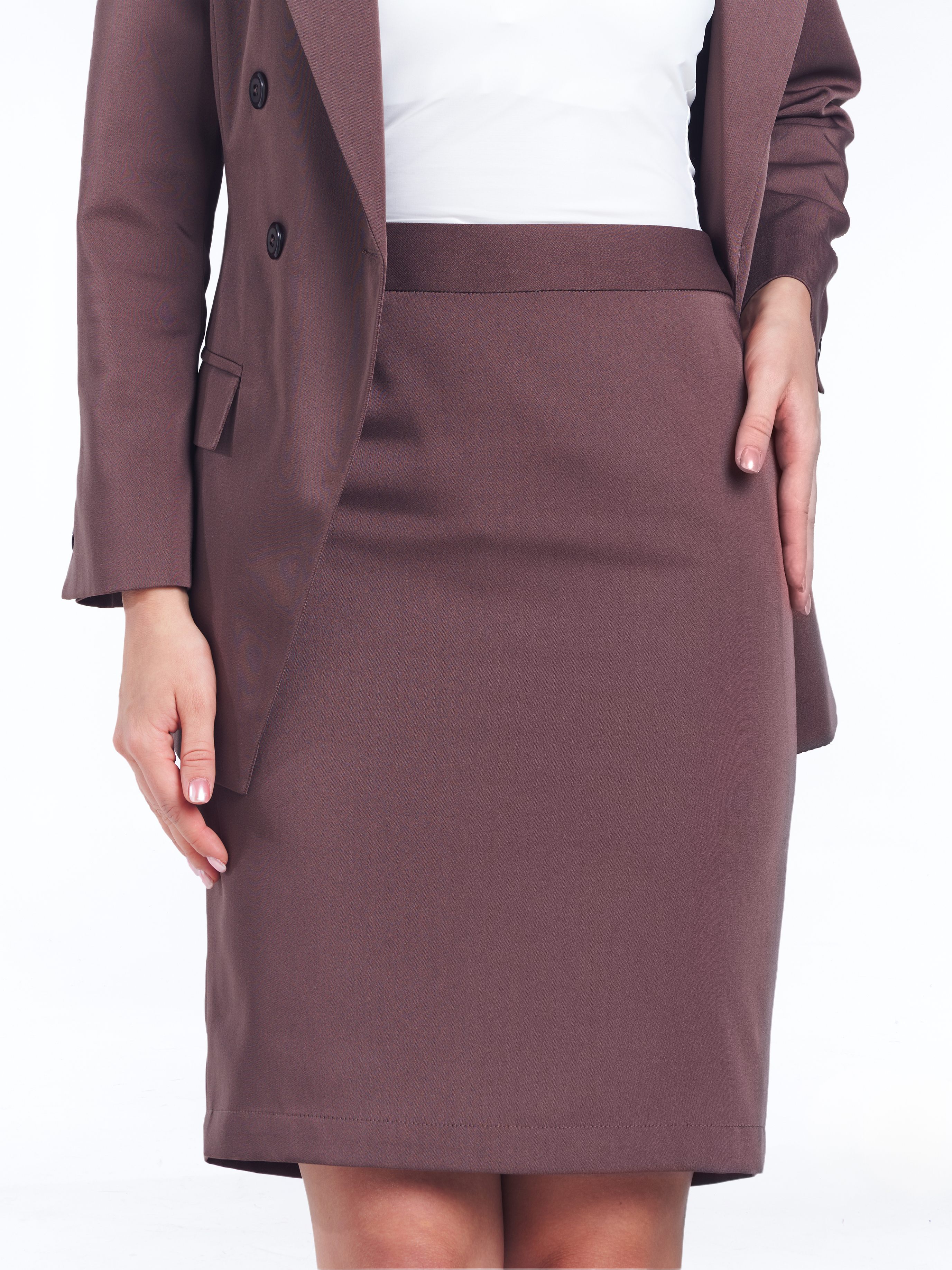 Classique Pencil Skirt [Mocha Brown]