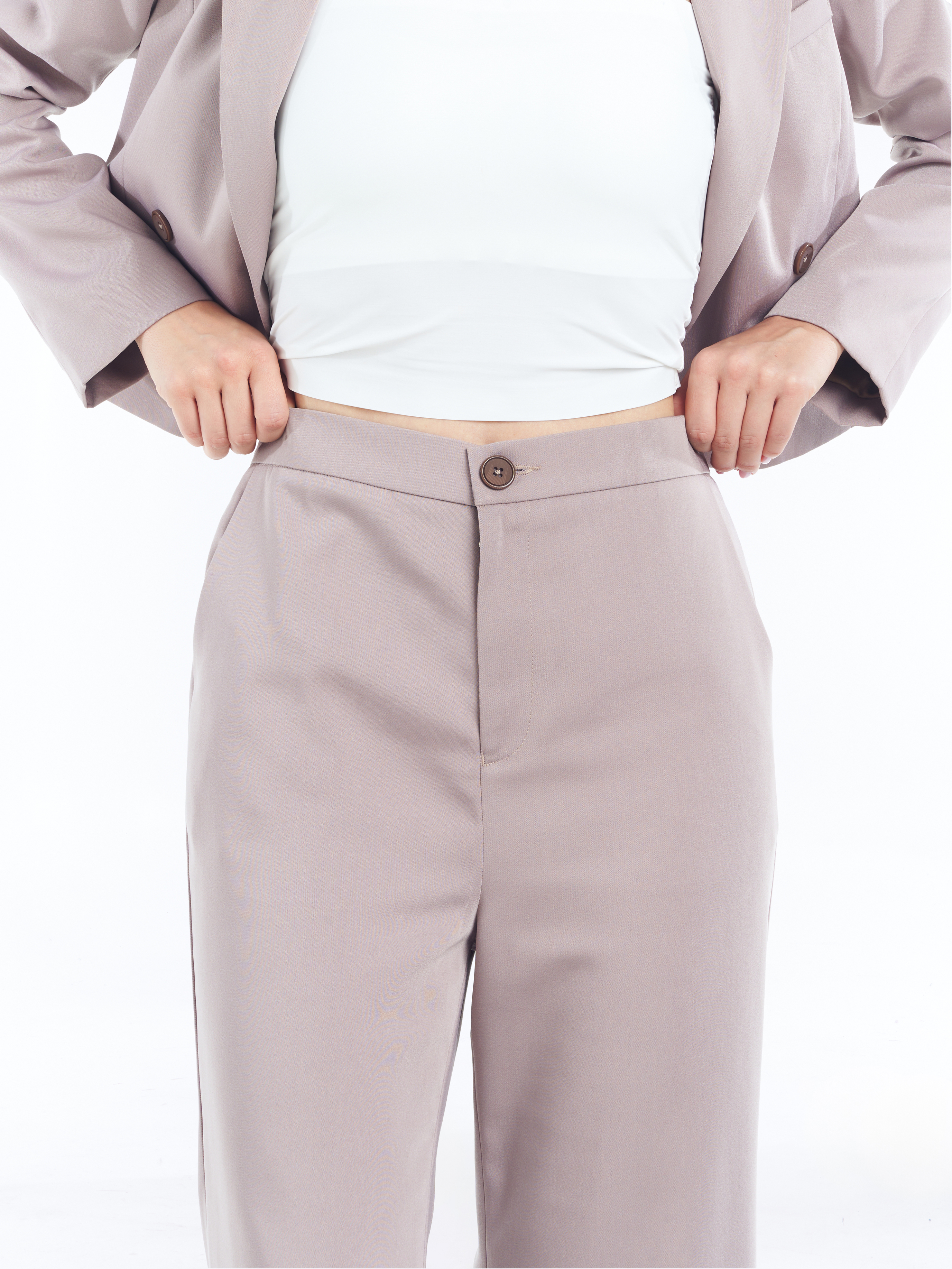 Maya High Waist Pants [Tan Brown]